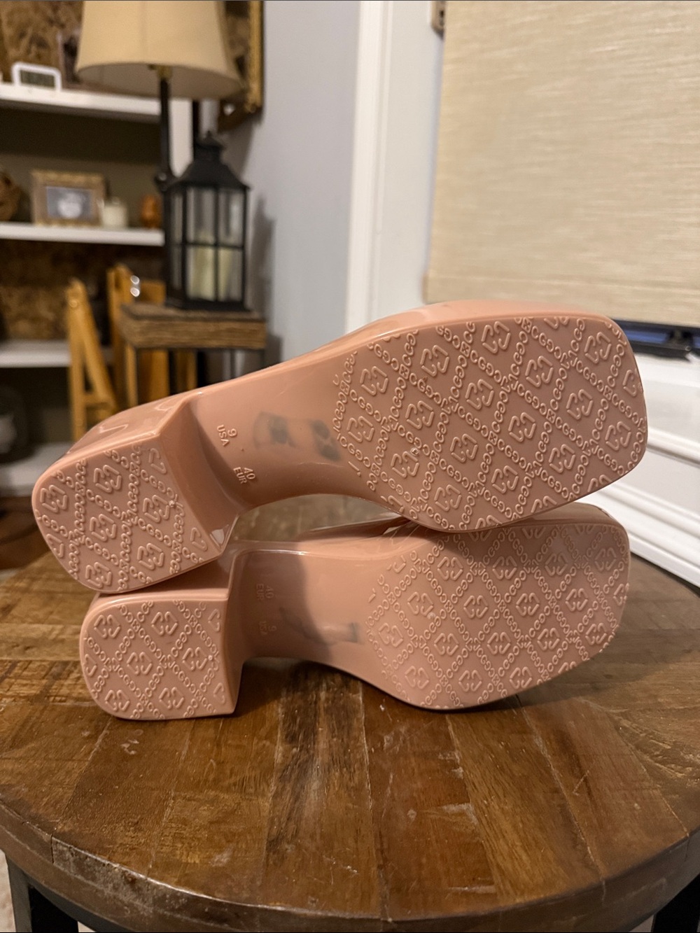 Jeffrey Campbell Nude Shiny Bubblegum Sandals 9 - Picture 8 of 8